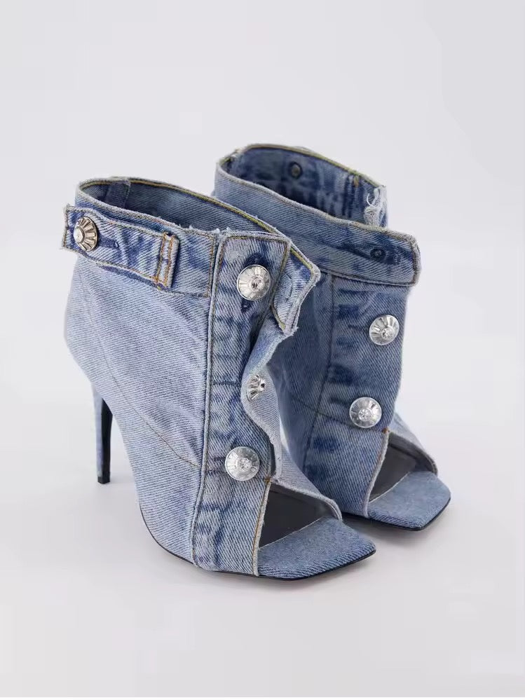 Asia Denim Heels