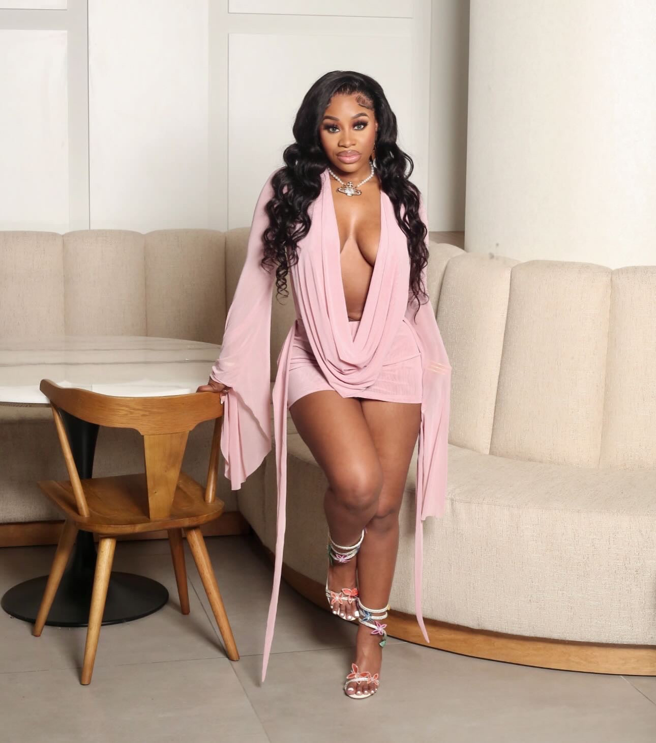 Paris Mesh Dress (Pink)