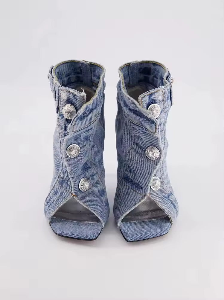 Asia Denim Heels